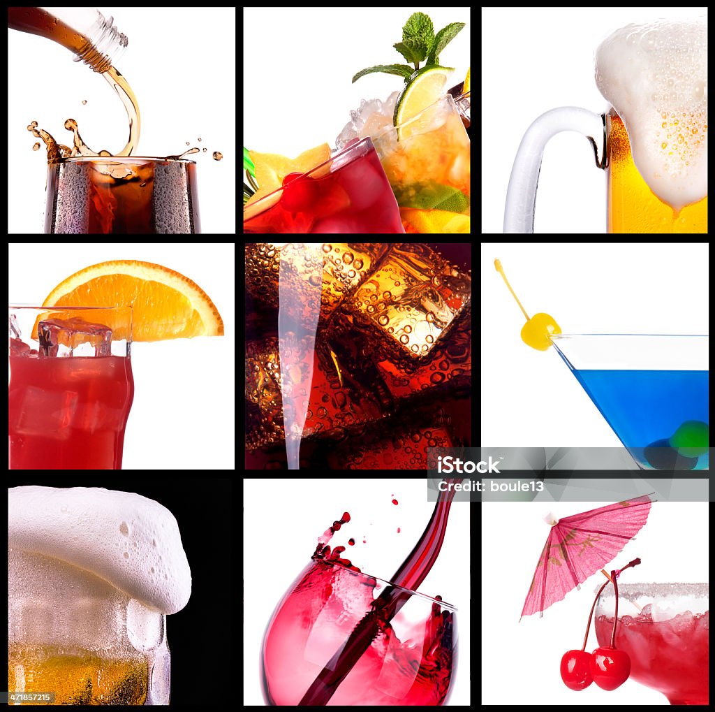 collage des cocktails avec alcool - Photo de Alcoolisme libre de droits