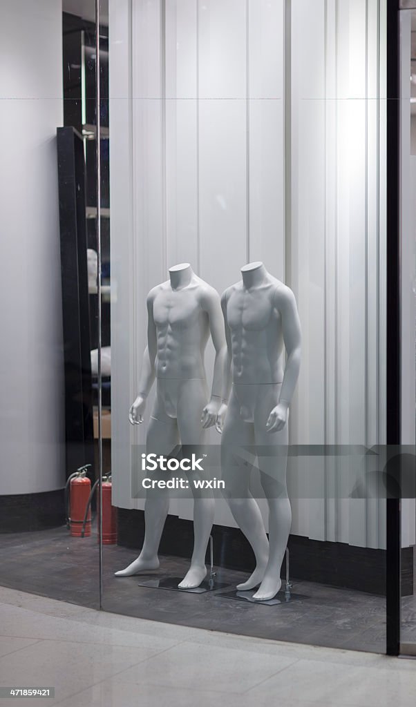 mannequin, dummy mannequin in showcase, no clothes, dummy. Adult Stock Photo