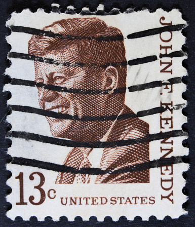 1963 postage stamp commemorating John F. Kennedy the year he died.