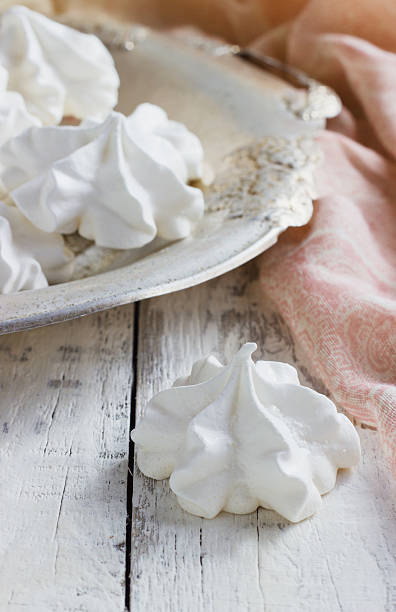 istock White meringue on plate served in elegant style. 471860064