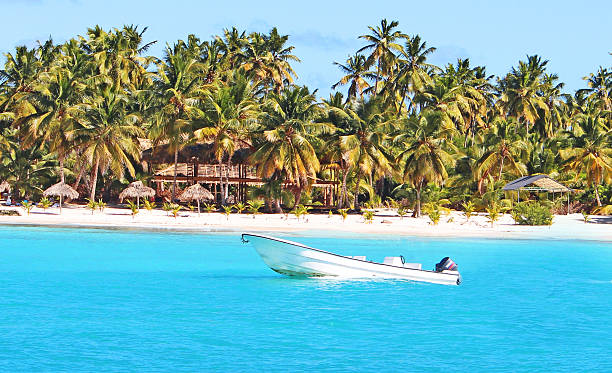 istock Boat in the caribbean sea 471860102