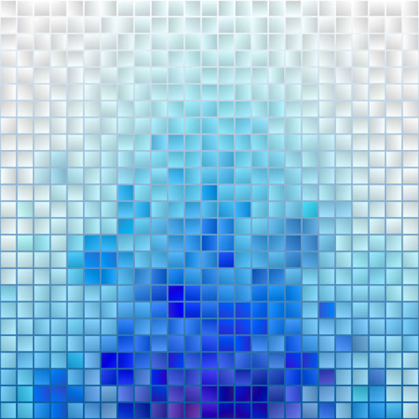 mozaika tło wektor niebieski - stained glass backgrounds pattern abstract stock illustrations