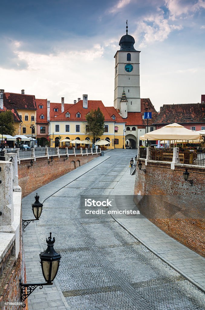 Centro de Sibiu, Transilvânia - Foto de stock de Anglo-saxão royalty-free