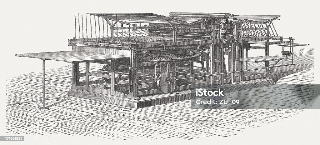 Печатная машина - Стоковые иллюстрации Industrial Revolution роялти-фри
