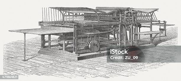 Печатная Машина — стоковая векторная графика и другие изображения на тему Industrial Revolution - Industrial Revolution, Без людей, В профиль