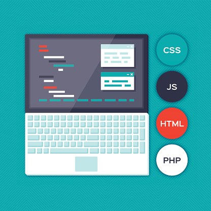 Blue Programming Laptop Stock Illustration - Download Image Now - 2015 ...