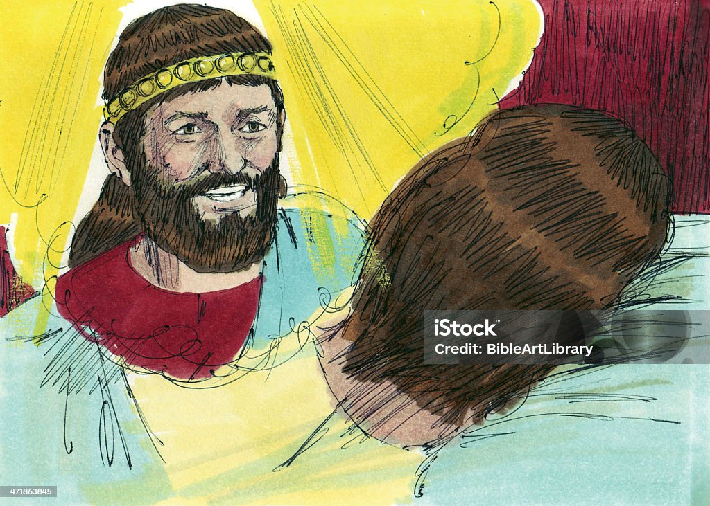 Solomon Talks with God in Dream Solomon was the son of David and Bathsheba. He became king when David was too old and sick to continue. He was considered a “wise” king. For example, one day two women came to him with a dispute. The women lived in the same house and both had baby boys. One on the boys had died accidentally when the mother rolled over on him in the night. The two women argued over who the remaining baby belonged to. Solomon thought about it and ordered the remaining child be cut in half, one half for each mother. The real mother of the child said “No don’t kill him, give him to her.” Solomon immediately gave the woman the baby because she had proved herself his mother. Solomon built a temple to the Lord. Unfortunately, he did not end his reign as well as he started out. He ended up being disobedient to God. He had multiple wives and concubines, he worshiped idols, and attempted to kill a man named Jeroboam. After Solomon died, his son Solomon became king. Bible Stock Photo