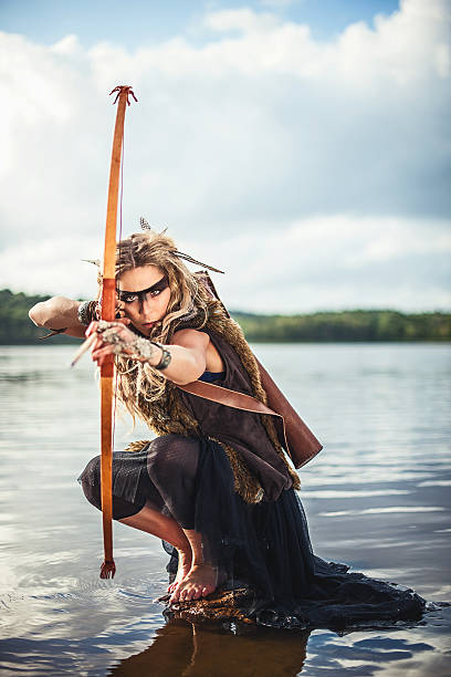 istock Beautiful northern elf warrior princess 471864077