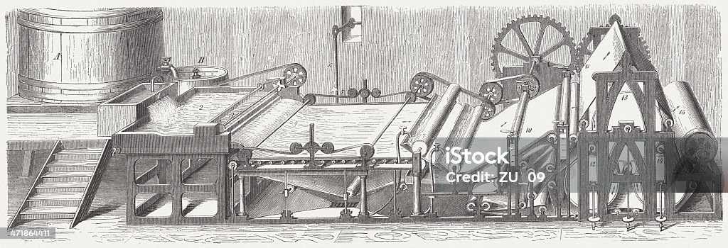Papermaking - Ilustração de Revolução industrial royalty-free