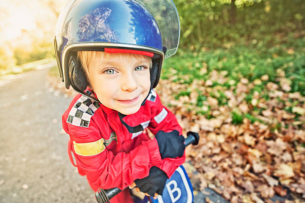 istock Funny little bike racer 471864579