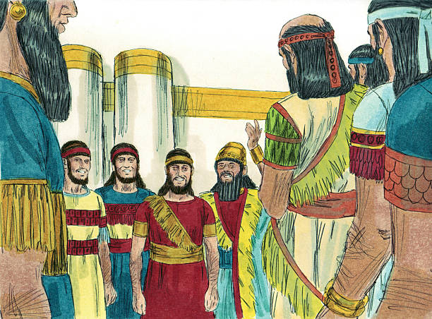 Nebuchadnezzar Promotes Daniel's Friends stock photo