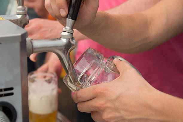 istock beer - beer cones at the tapping and beer tapping 471865883