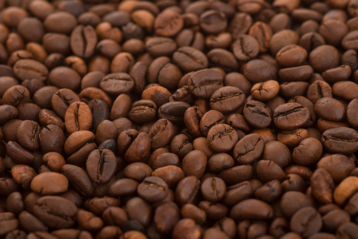 coffee beans in full-frame background