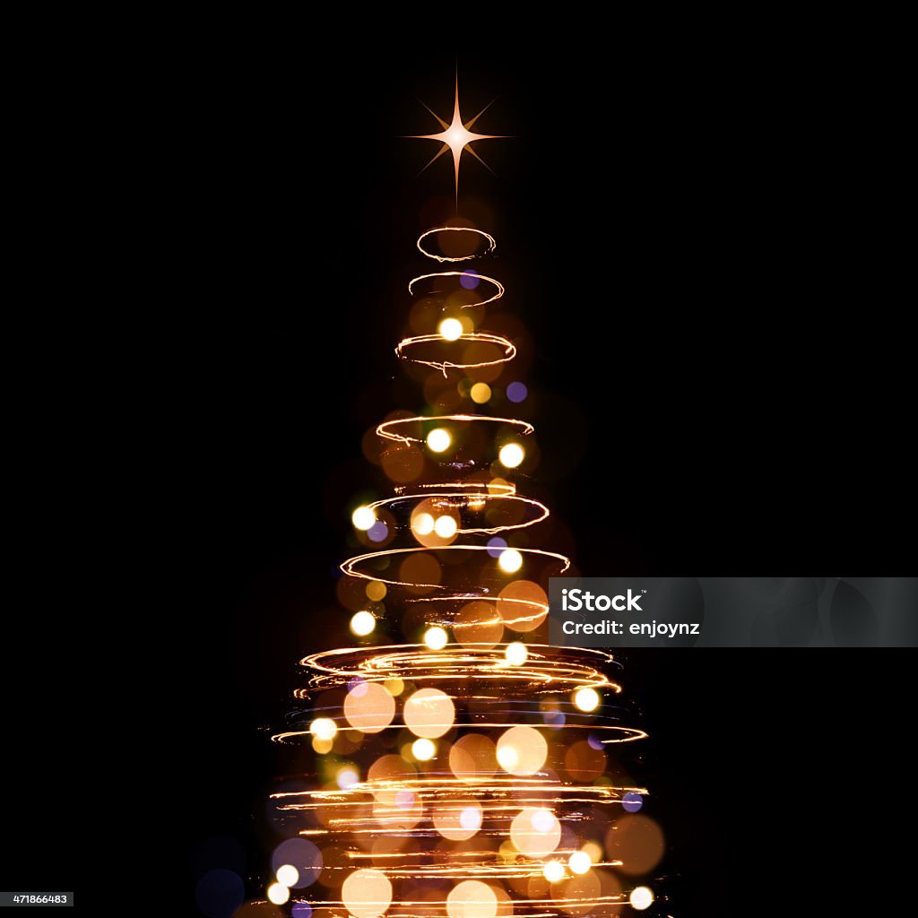 Árvore de Natal de luzes - Foto de stock de Árvore de Natal royalty-free