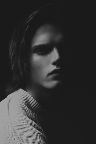 istock Handsome man. Black and white portrait 471866921