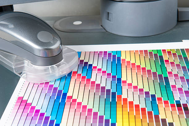 istock CMYK Color Chart with Spectrophotometer for Calibrating Printing Machines 471868557