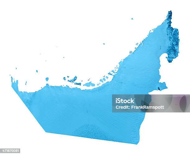 Foto de Emirados Árabes Unidos Topographic Mapa Isolado e mais fotos de stock de Emiratos Árabes Unidos - Emiratos Árabes Unidos, Mapa, Criação Digital