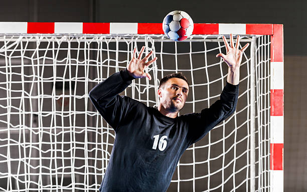 istock Handball goalkeeper in action. 471870211
