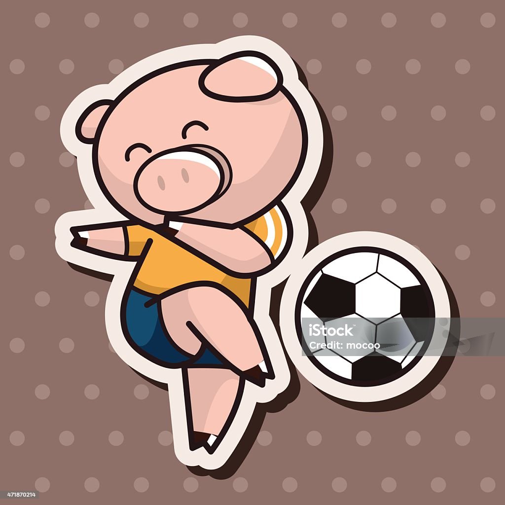 Animals Play Football Cartoon Theme Elements Stock Illustration - Download  Image Now - 2015, Animal, Cute - iStock
