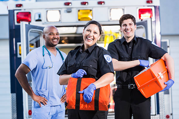 istock Paramedics and doctor outside ambulance 471872299