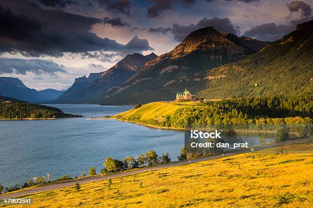 Parco Nazionale Di Waterton Lakes - Fotografie stock e altre immagini di Lago - Lago, Lago Waterton, Albero