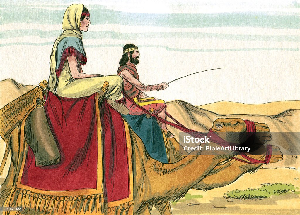 Isaac y Rebekah viaje de camellos - Foto de stock de Abraham - Personaje bíblico libre de derechos