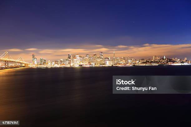 San Francisco Bay Bridge From Treasure Island Stock Photo - Download Image Now - Night, Urban Skyline, Architecture