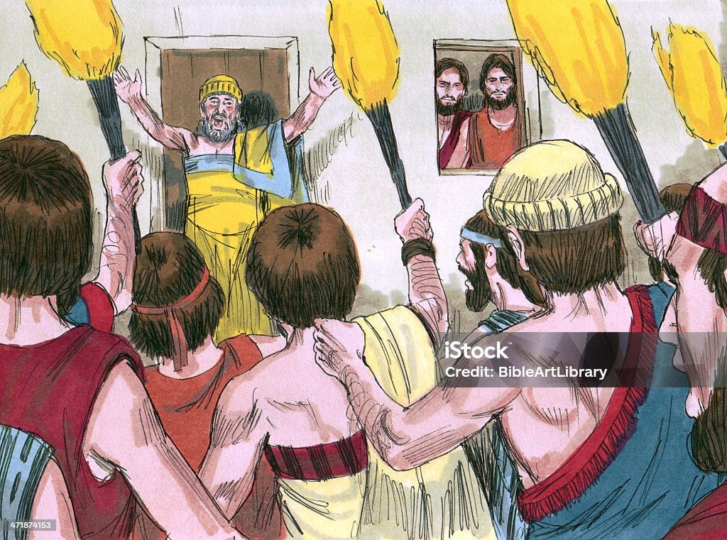 Lote intenta calma multitud - Foto de stock de Abraham - Personaje bíblico libre de derechos
