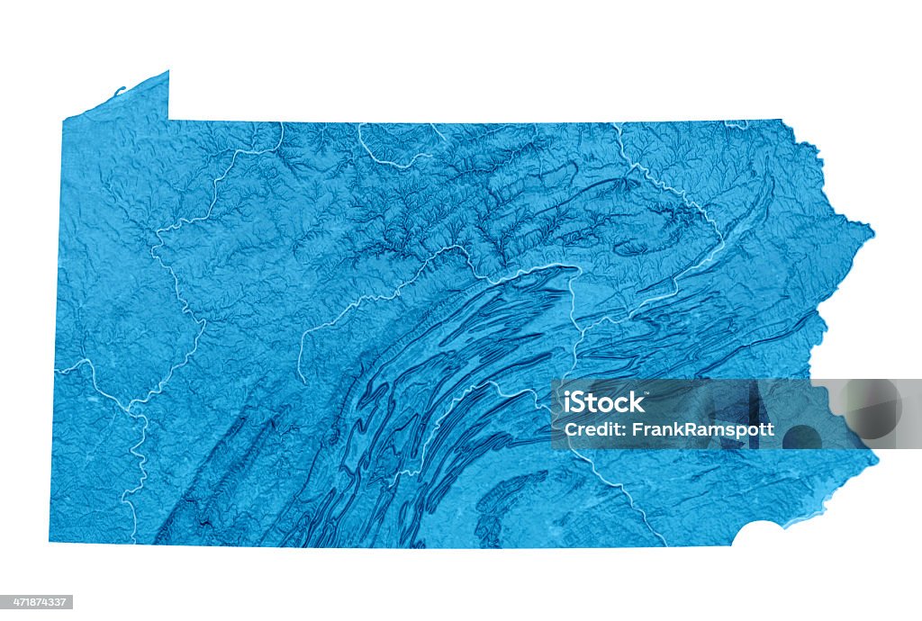 Pensilvânia Topographic mapa isolado - Foto de stock de Pensilvânia royalty-free