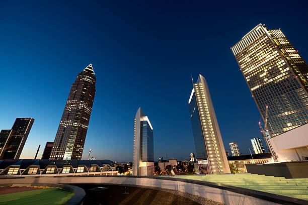 istock Frankfurt Skyscrapers at dusk 471874343