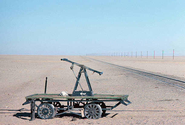 Hand Car in the Nubian Desert stock photo