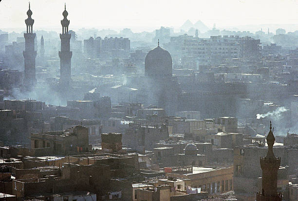 Smoky Cairo, Egypt stock photo