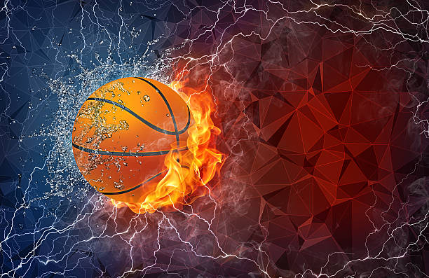 istock Basketball ball in fire and water 471875658