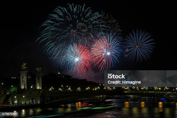 Bastilleday In Paris Stock Photo - Download Image Now - Firework - Explosive Material, Firework Display, Bastille - Paris