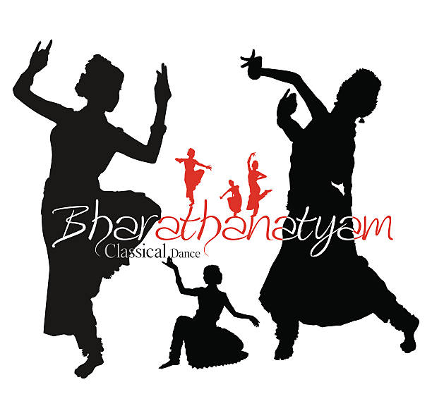 bharatnatyam - bharata natyam illustrations stock illustrations