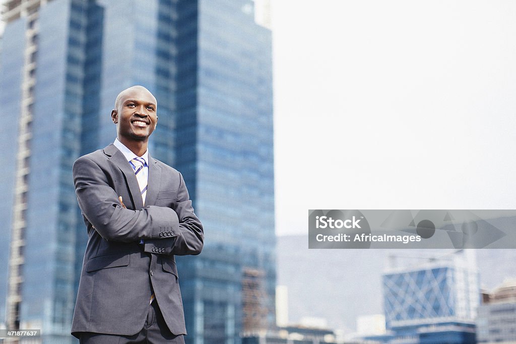 Glücklich afrikanischen Geschäftsmann und selbstbewusst. - Lizenzfrei Afrika Stock-Foto