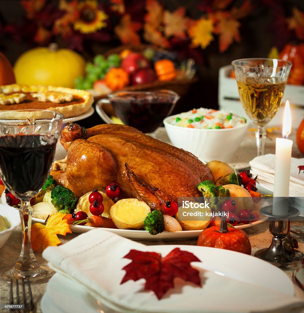 Cena del Día de Acción de gracias - Foto de stock de Alimento libre de derechos