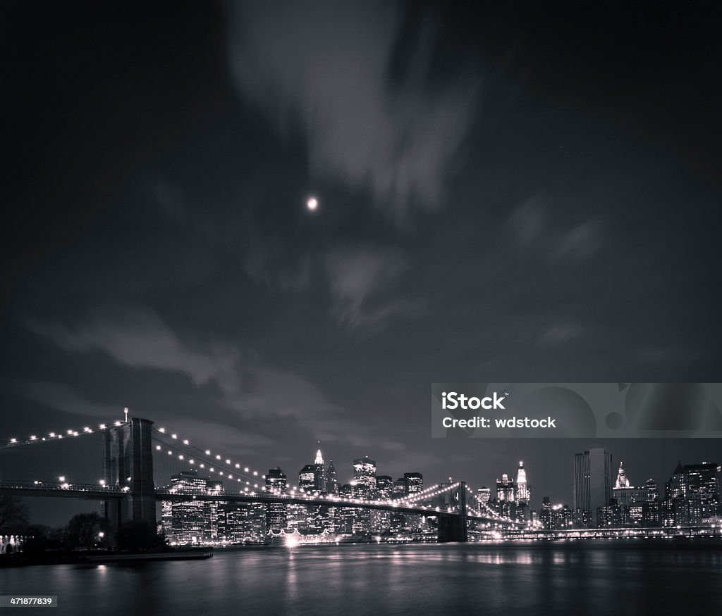 Pont de Brooklyn, de Manhattan et de la Lune - Photo de Ciel libre de droits