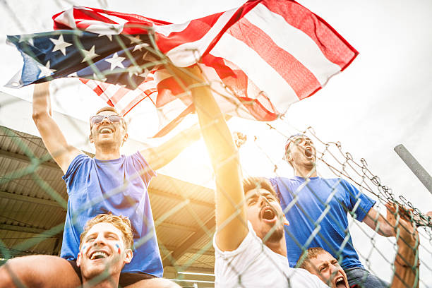 istock Group of Usa supporters 471878975