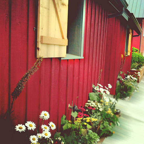 istock Modern Garden House Red Wood Shed 471879025