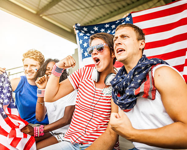 istock Group of Usa supporters 471879095