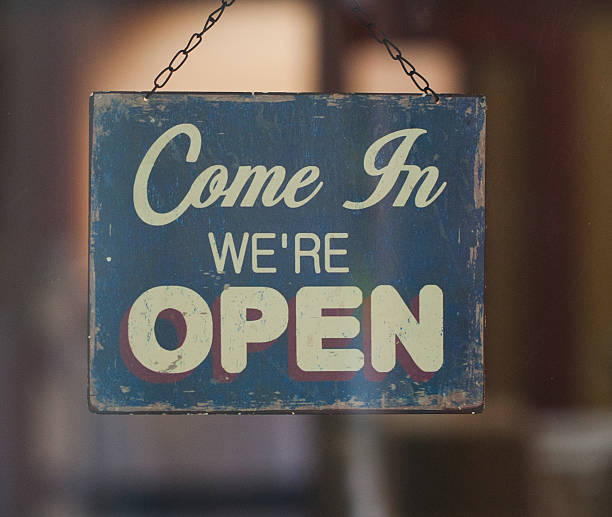 istock Business Opening with Open Sign 471880285
