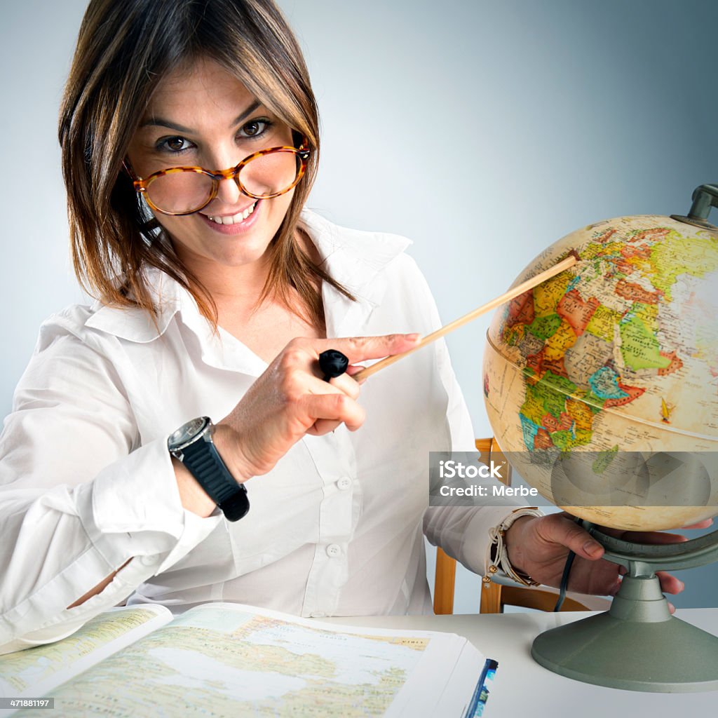 Insegnante di Geografia - Foto stock royalty-free di Adulto