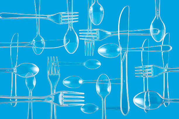 Blue Cutlery stock photo