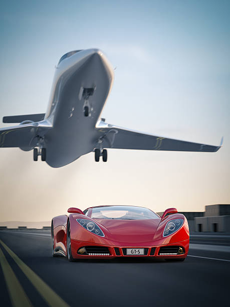 istock Sports Car and Private Jet 471881461