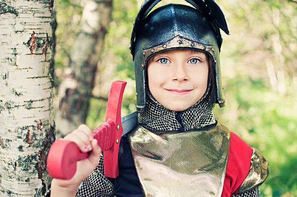 istock Little knight in woods 471881523