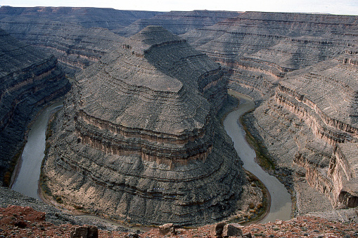 Goosenecks of the San Juan River Utah and major river meander cut into Colorado Plateau landscape