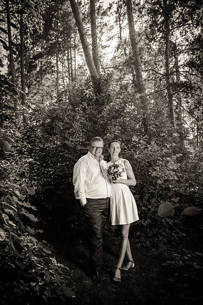 istock Newlyweds in the forest 471882433