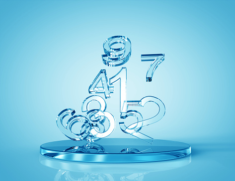 Glass Numbers 3d concept