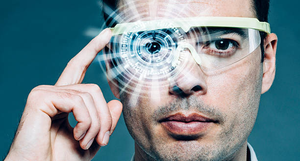 istock Futuristic glasses with heads-up display and augmented reality 471883878